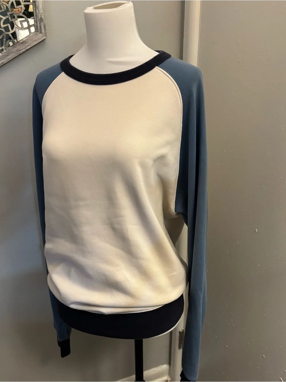 J.Crew Unisex Colorblock Raglan Crewneck Sweatshirt Men's Large